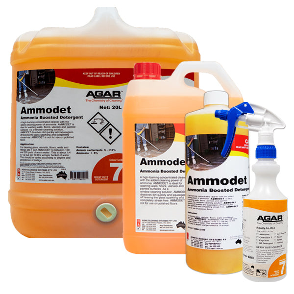 Agar | Ammodet Ammonia Boosted Detergent Group | Crystalwhite Cleaning Supplies Melbourne