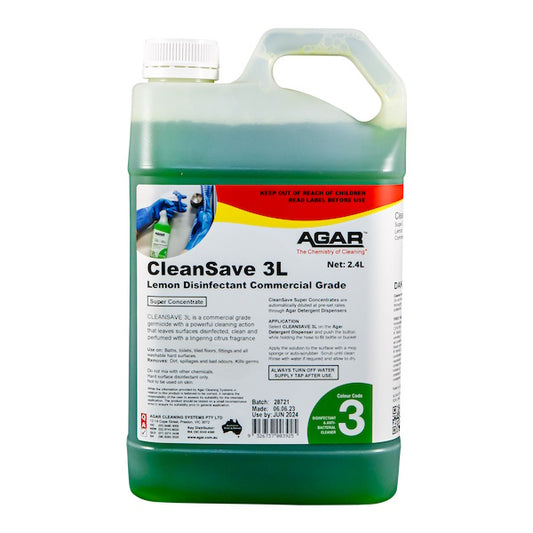 Agar | CleanSave 3L lemon disinfectant commercial grade | Crystalwhite Cleaning Supplies Melbourne