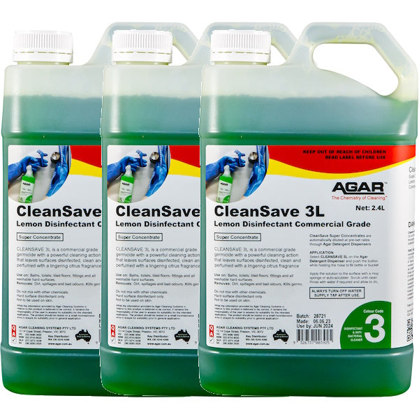 Agar | CleanSave 3L lemon disinfectant commercial grade | Crystalwhite Cleaning Supplies Melbourne