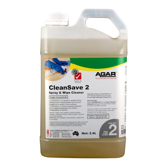 Agar | Cleansave 2 Spray and Wipe Cleaner | Crystalwhite Cleaning Supplies Melbourne