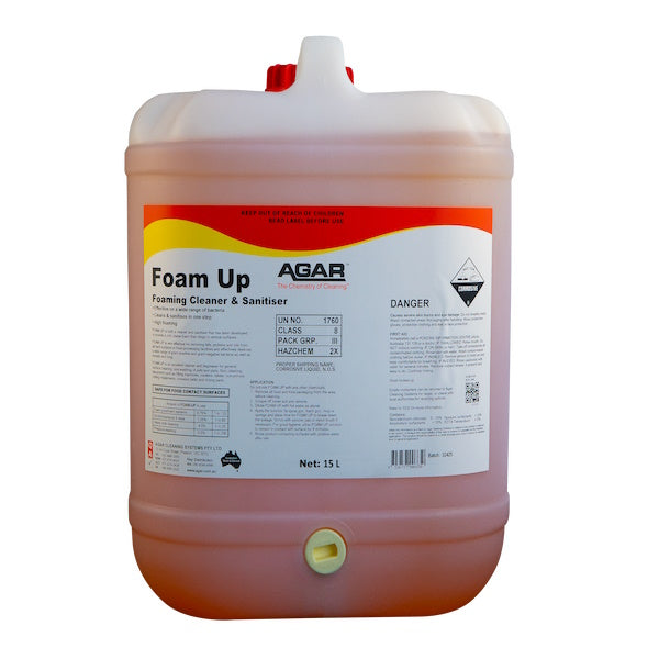 Agar | Foam Up 15Lt Cleaner and Sanitiser | Crystalwhite Cleaning Supplies Melbourne