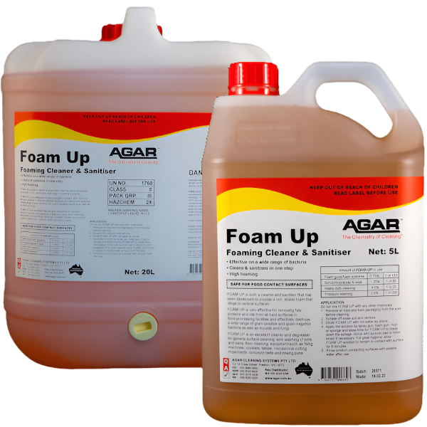 Agar | Foam Up Group Cleaner and Sanitiser | Crystalwhite Cleaning Supplies Melbourne
