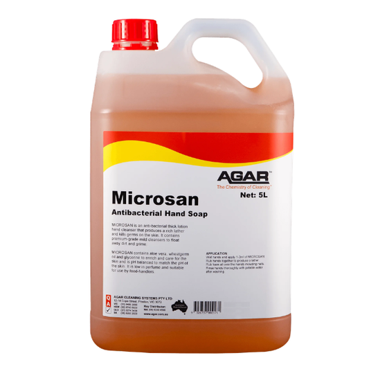 Agar | Microsan Antibacterial Hand Soap | Crystalwhite Cleaning Supplies Melbourne