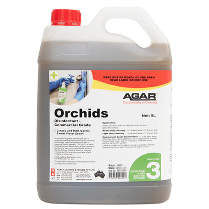 Agar | Orchids Commercial Grade Disinfectant 5Lt | Crystalwhite Cleaning Supplies Melbourne