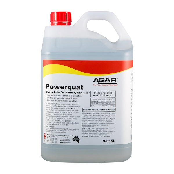 Agar | Powerquat 5Lt Twin Chain Sanitiser | Crystalwhite Cleaning Supplies Melbourne