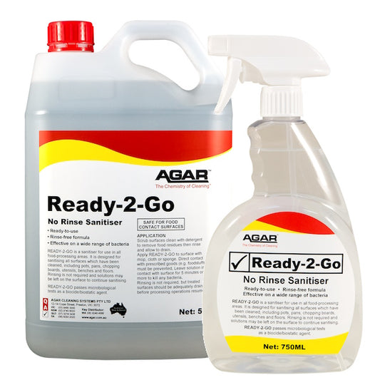 Agar | Ready 2 Go No Rinsing Food Grade Sanitiser | Crystalwhite Cleaning Supplies Melbourne