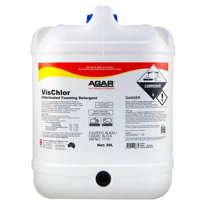 Agar | VisChlor 20Lt Potassium Hydroxide with Sodium Hypochlorite | Crystalwhite Cleaning Supplies Melbourne 