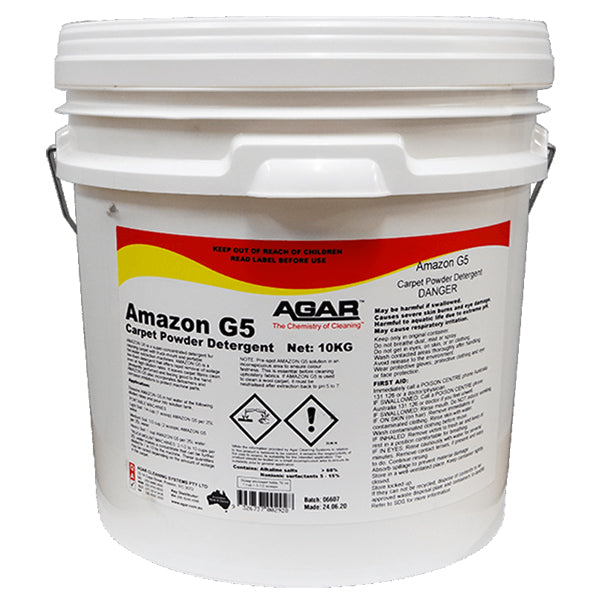 Agar | Amazon G5 Carpet Powder Detergent 10Kg | Crystalwhite Cleaning Supplies Melbourne