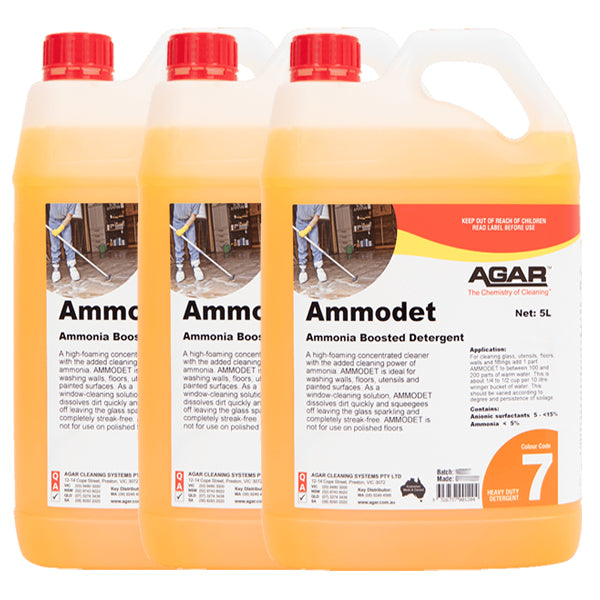 Agar | Ammodet Ammonia Boosted Detergent Carton Quantity | Crystalwhite Cleaning Supplies Melbourne