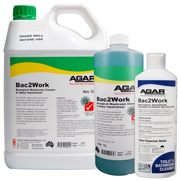 Agar | Bac2Work Biological Bathroom Cleaner Group | Crystalwhite Cleaning Supplies Melbourne