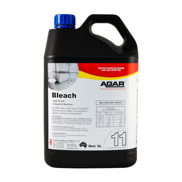 Agar | Bleach 5% Sodium Hypochlorite 5Lt | Crystalwhite Cleaning Supplies Melbourne.
