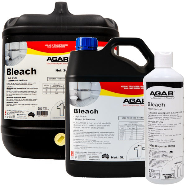 Agar | Bleach 5% Sodium Hypochlorite | Crystalwhite Cleaning Supplies Melbourne.