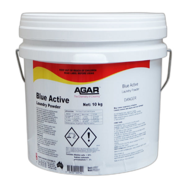 Agar | Blue Active Laundry Powder 10Kg | Crystalwhite Cleaning Supplies Melbourne