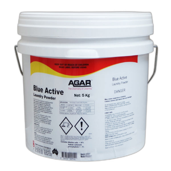 Agar | Blue Active Laundry Powder 5Kg | Crystalwhite Cleaning Supplies Melbourne