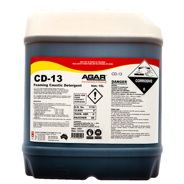 Agar | CD-13 Foaming Caustic Detergent 15Lt | Crystalwhite Cleaning Supplies Melbourne