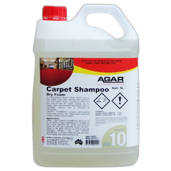 Agar | Carpet Shampoo Dry Foam Concentrated Cleaner 5Lt | Crystalwhite Cleaning Supplies Melbourne