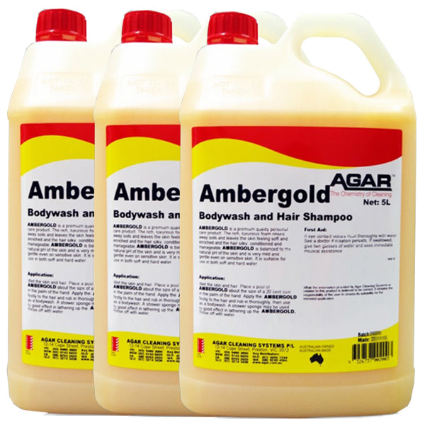 Agar | Ambergold Body and Hair Shampoo Carton Quantity | Crystalwhite Cleaning Supplies Melbourne