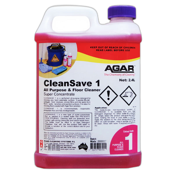 Agar | CleanSave 1 All Purpose & Floor Cleaner | Crystalwhite Cleaning Supplies Melbourne