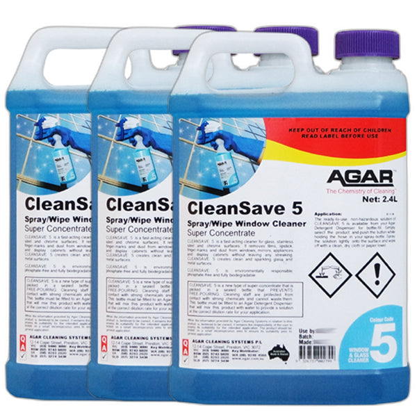 Agar | CleanSave 5 Spray and Wipe | Window Cleaner Carton Quantity | Crystalwhite Cleaning Supplies Melbourne