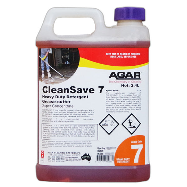 Agar | Clean Save 7 grease-cutting detergent | Crystalwhite Cleaning Supplies Melbourne
