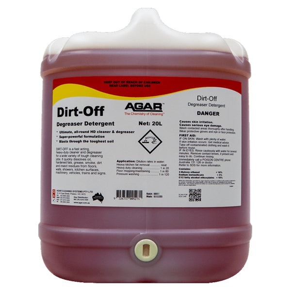 Agar | Dirt Off Degreaser 20Lt | Crystalwhite Cleaning Supplies Melbourne