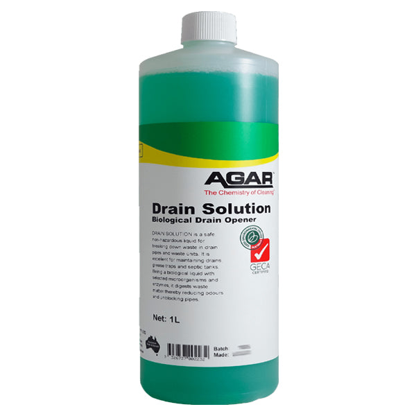 Agar | Drain Solution Biological Drain Opener 1Lt | Crystalwhite Cleaning Supplies Melbourne