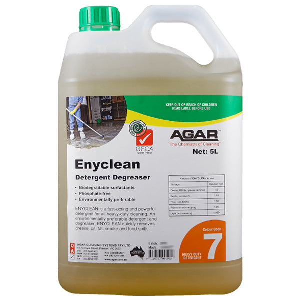 Agar | Enyclean Detergent Degreaser 5Lt | Crystalwhite Cleaning Supplies Melbourne