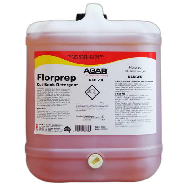 Agar | Florprep Cut Back Detergent 20Lt | Crystalwhite Cleaning Supplies Melbourne