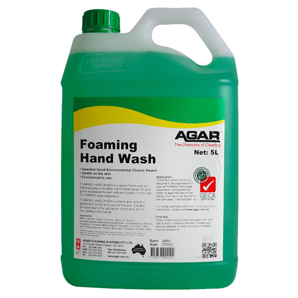 Agar | Foaming Hand Wash 5Lt | Crystalwhite Cleaning Supplies Melbourne