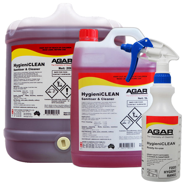 Agar | Hygieni Clean Food Grade Cleaner and Sanitiser Group | Crystalwhite Cleaning Supplies Melbourne