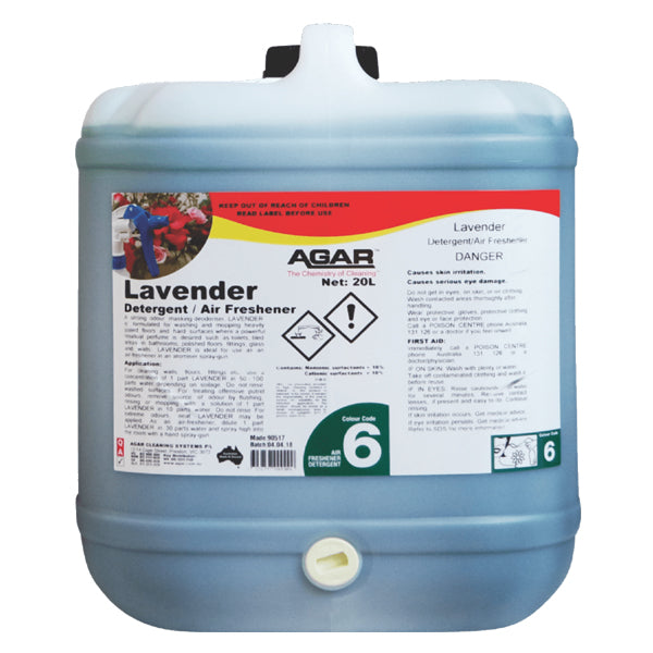 Agar | Lavender Detergent and Air Freshener 20Lt | Crystalwhite Cleaning Supplies Melbourne