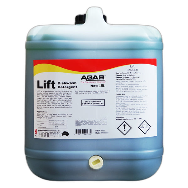 Agar | Lift Dishwashing Detergent 15Lt | Crystalwhite Cleaning Supplies Melbourne