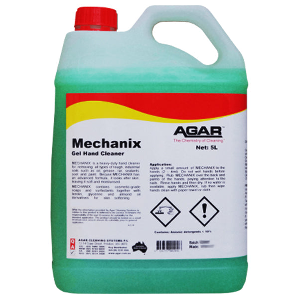 Agar | Mechanix Gel Hand Cleaner 5Lt | Crystalwhite Cleaning Supplies Melbourne