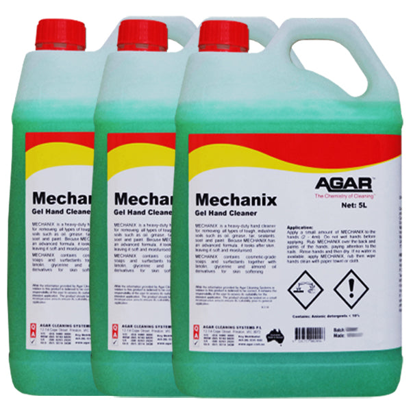 Agar | Mechanix Gel Hand Cleaner 5Lt Carton Quantity | Crystalwhite Cleaning Supplies Melbourne