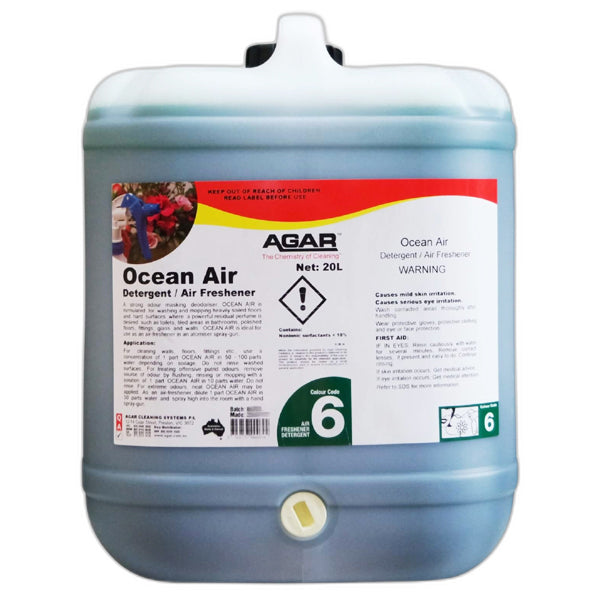 Agar | Ocean Air Detergent and Air Freshener 20Lt | Crystalwhite Cleaning Supplies Melbourne