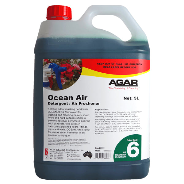 Agar | Ocean Air Detergent and Air Freshener 5Lt | Crystalwhite Cleaning Supplies Melbourne