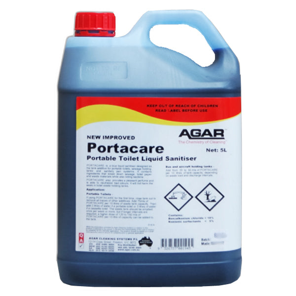 Agar | Agar Portacare Portable Toilet Sanitiser 5 Lt | Crystalwhite Cleaning Supplies Melbourne