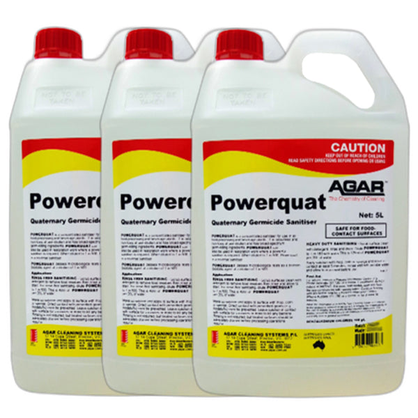 Agar | Powerquat Twin Chain Sanitizer 5Lt Carton Quantity | Crystalwhite Cleaning Supplies Melbourne
