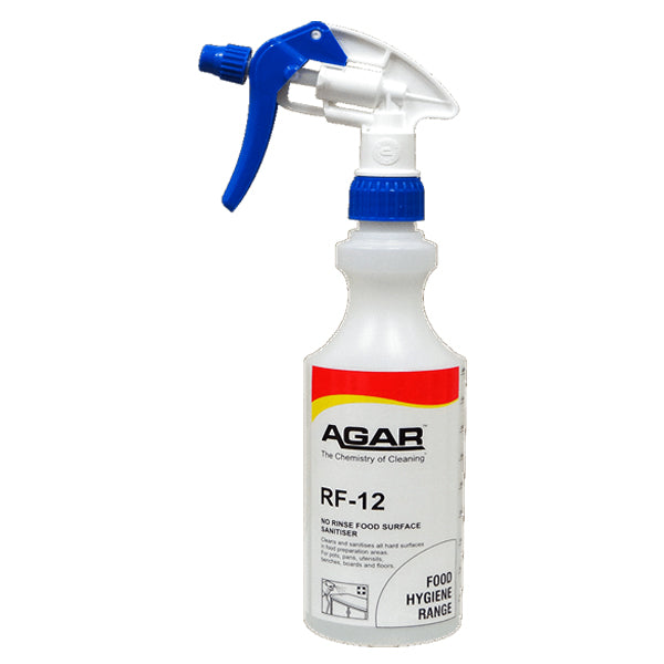 Agar | RF12 No Rinsing Sanitiser Empty Bottle 500ml | Crystalwhite Cleaning Supplies Melbourne