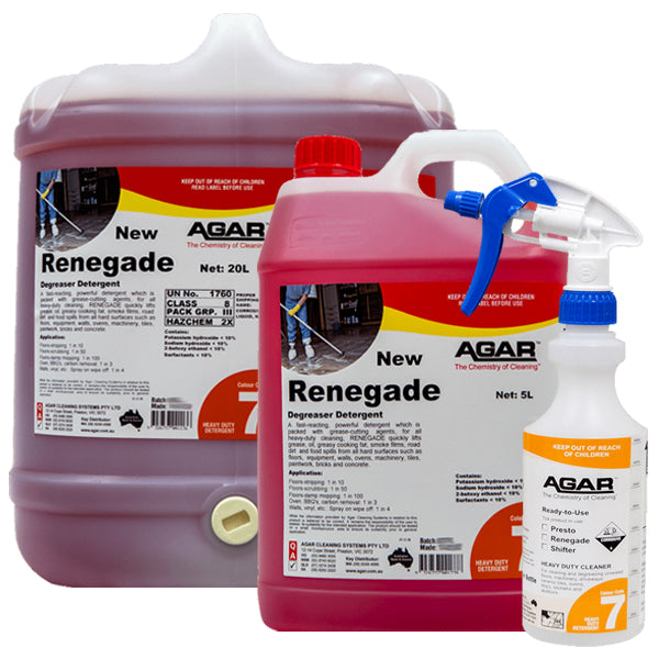 Agar | Renegade Degreaser Detergent | Crystalwhite Cleaning Supplies Melbourne