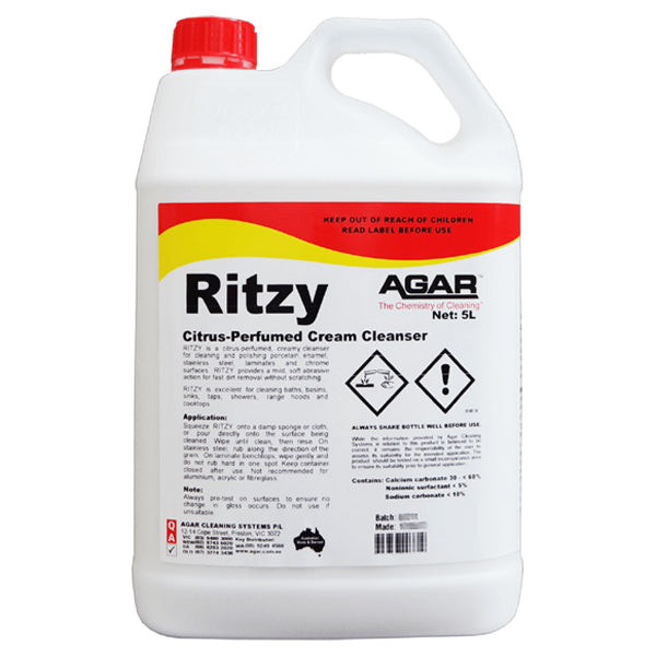Agar | Agar Ritzy Creamy Cleanser 5Lt | Crystalwhite Cleaning Supplies Melbourne