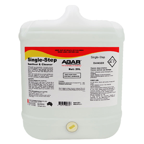 Agar | Single Step Sanitiser and Cleaner 20Lt | Crystalwhite Cleaning Supplies Melbourne