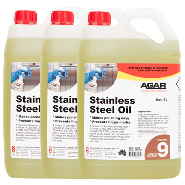 Agar | Stainless Steel Oil 5Lt Carton Quantity | Crystalwhite Cleaning Supplies Melbourne
