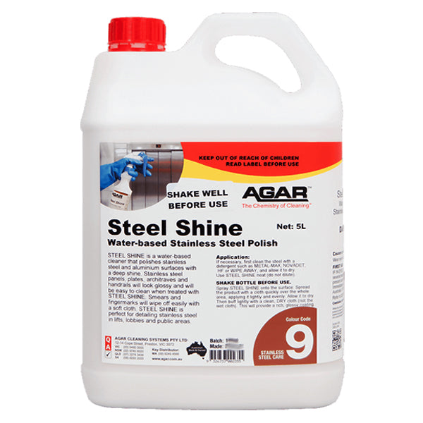 Agar | Steel Shine 5Lt | Crystalwhite Cleaning Supplies Melbourne