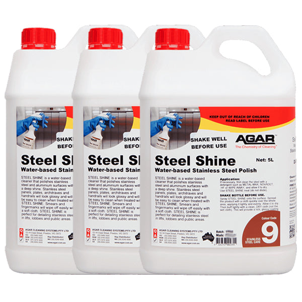 Agar | Steel Shine 5Lt Carton | Crystalwhite Cleaning Supplies Melbourne