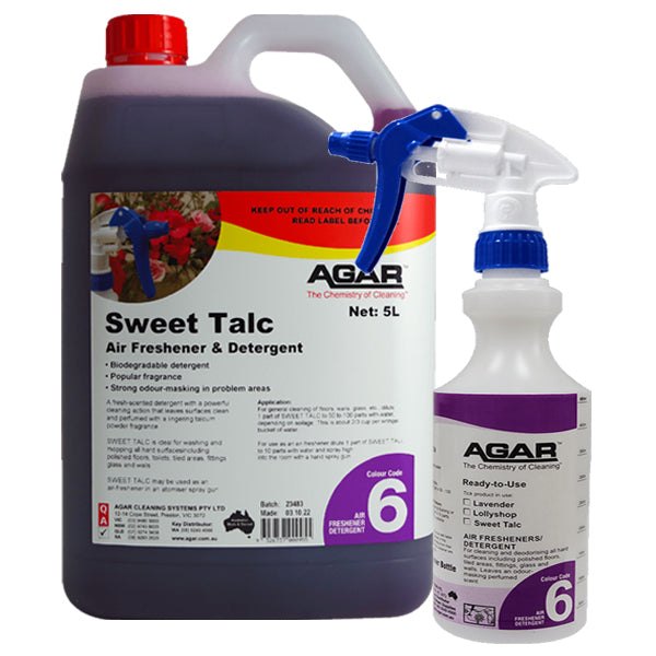 Agar | Sweet Talc Detergent and Air Freshener | Crystalwhite Cleaning Supplies Melbourne