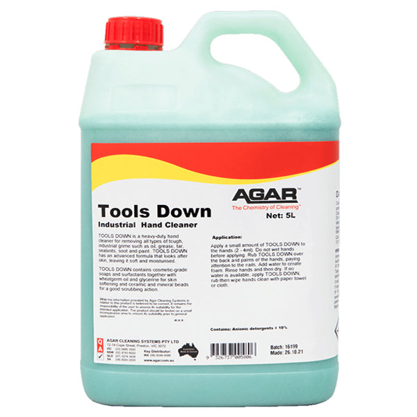 Agar | Tools Down Industrial Hand Cleaner 5Lt | Crystalwhite Cleaning Supplies Melbourne