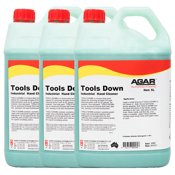 Agar | Tools Down Industrial Hand Cleaner 5Lt Carton Quantity | Crystalwhite Cleaning Supplies Melbourne