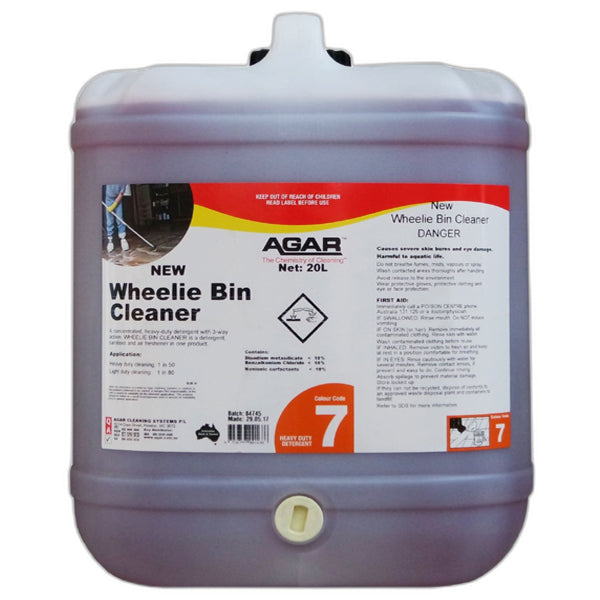 Agar | Wheelie Bin Cleaner 20Lt | Crystalwhite Cleaning Supplies Melbourne