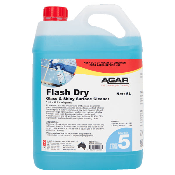 Agar | Flash Dry Window Cleaner 5Lt | Crystalwhite Cleaning Supplies Melbourne